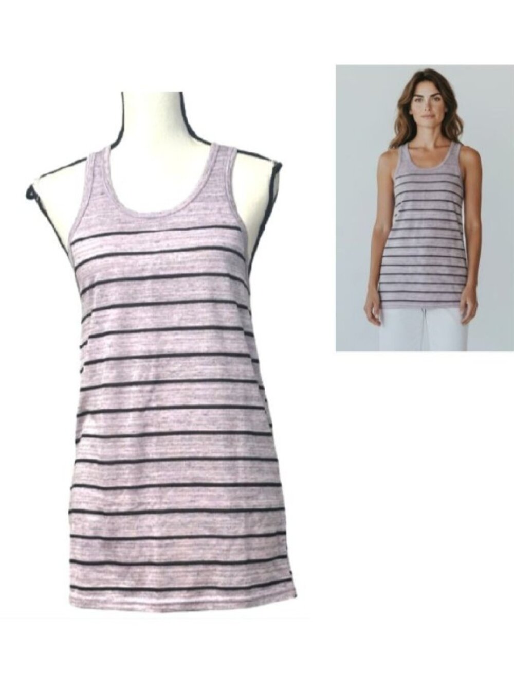 Oldies 1940 Striped Tank Top, Lavander, Size L